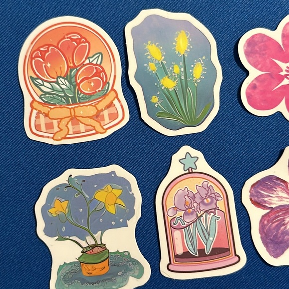 New Set of 9 flower stickers - ethereal fairy - gorgeous art - Picture 2 of 5